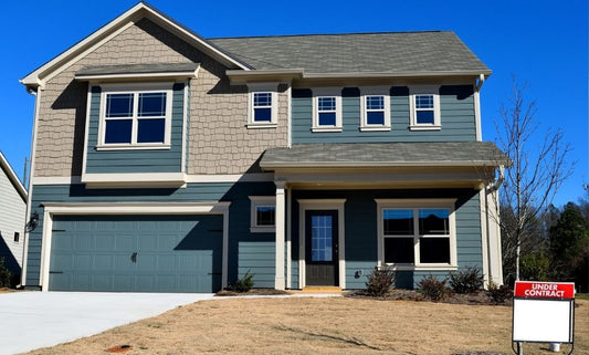 Two story house with a garage