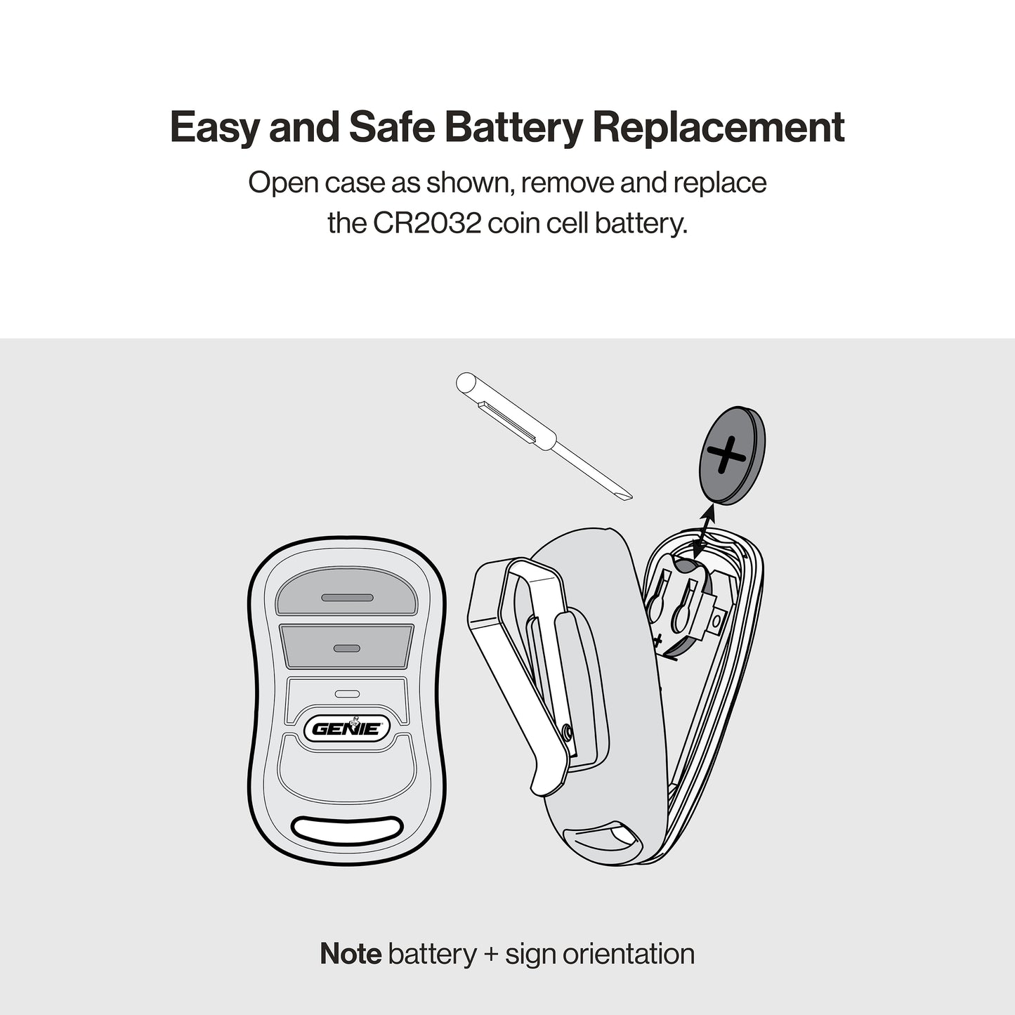 easy and safe battery replacement genie garage door opener remote