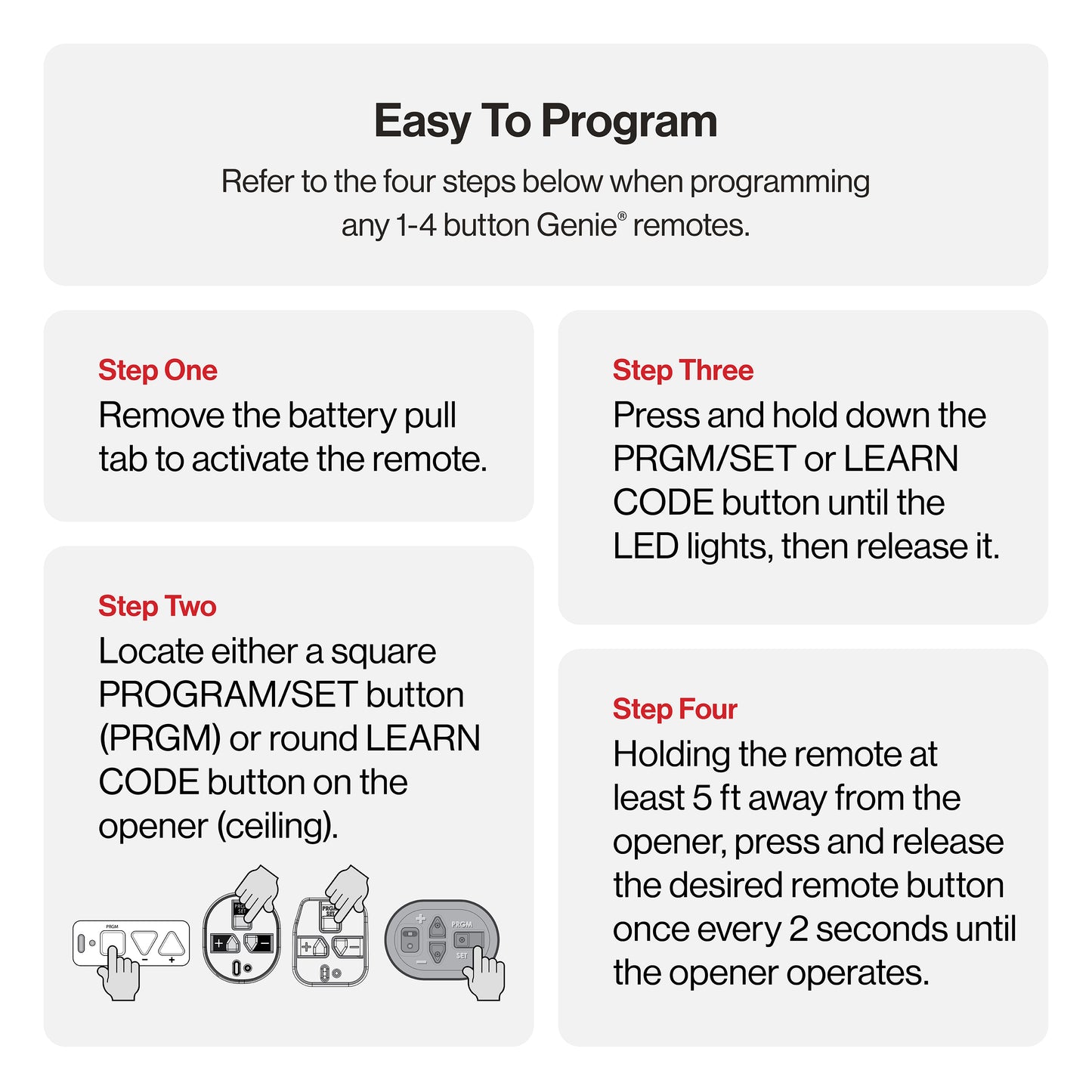 Easy to program Genie remotes
