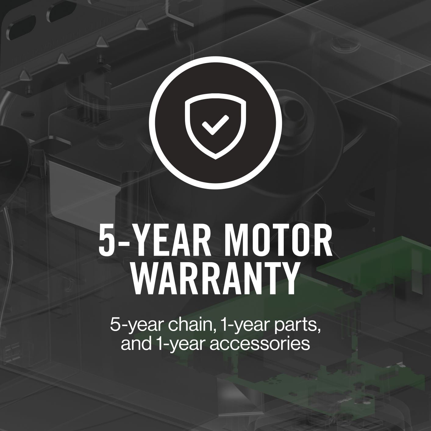 5 Year motor warranty Genie 1035 model garage door opener