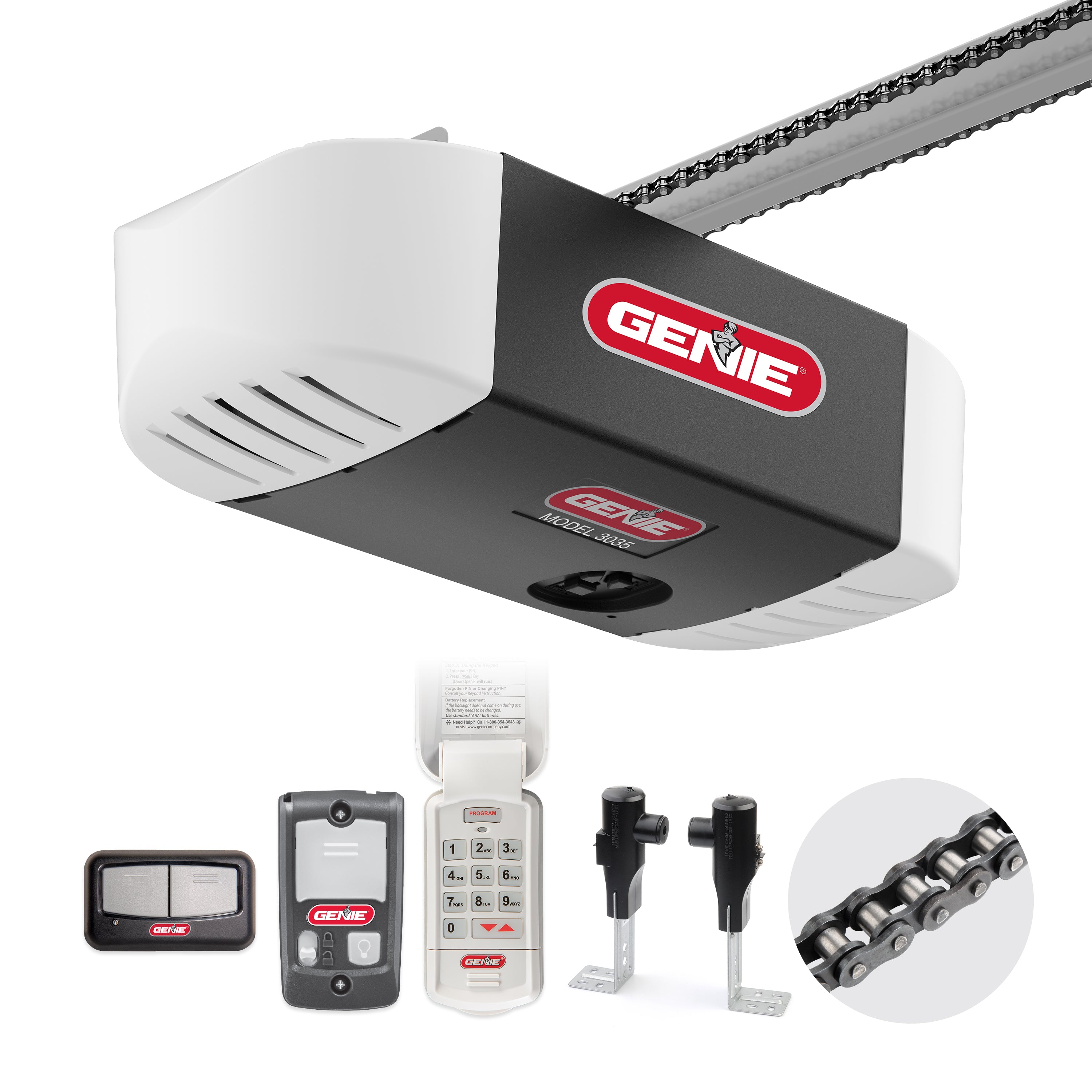 3035- KV Genie 3/4 Hpc Chain Drive Garage Door Opener – The Genie