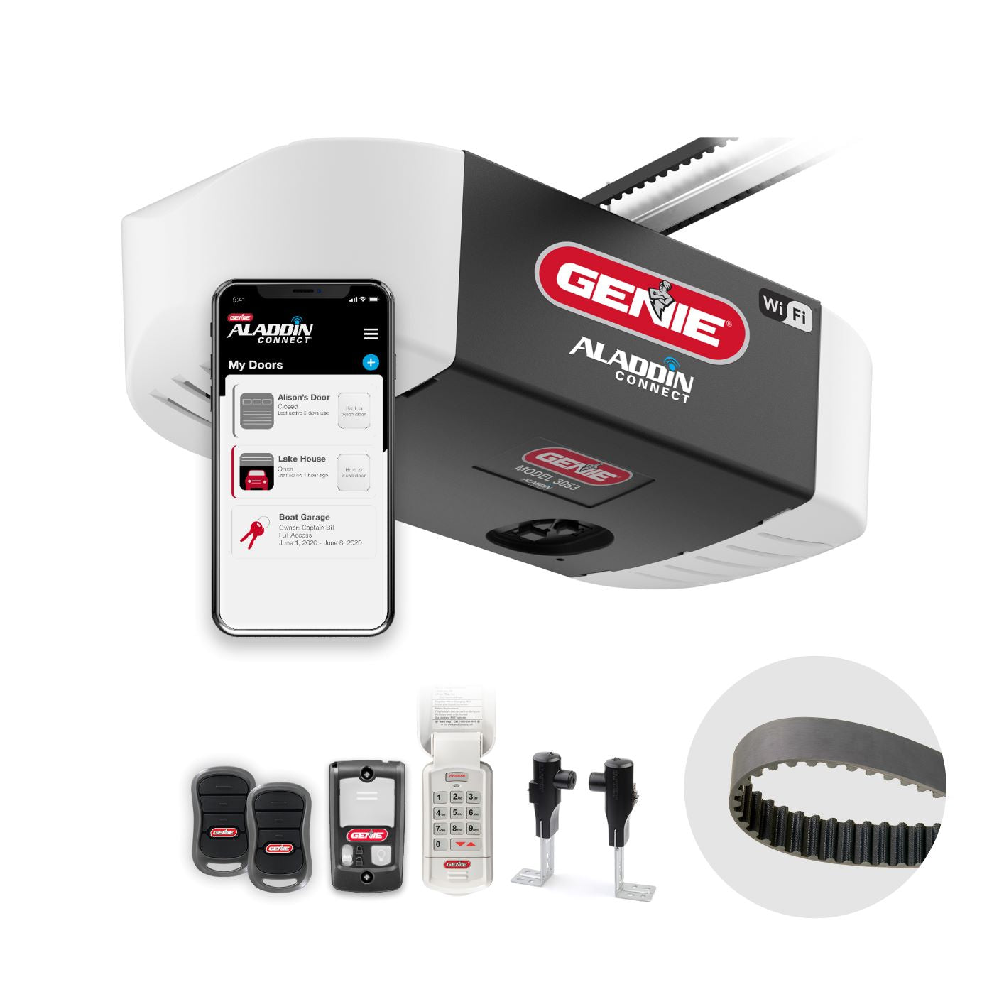 Genie Quietlift Connect 3053-TKV belt drive garage door opener