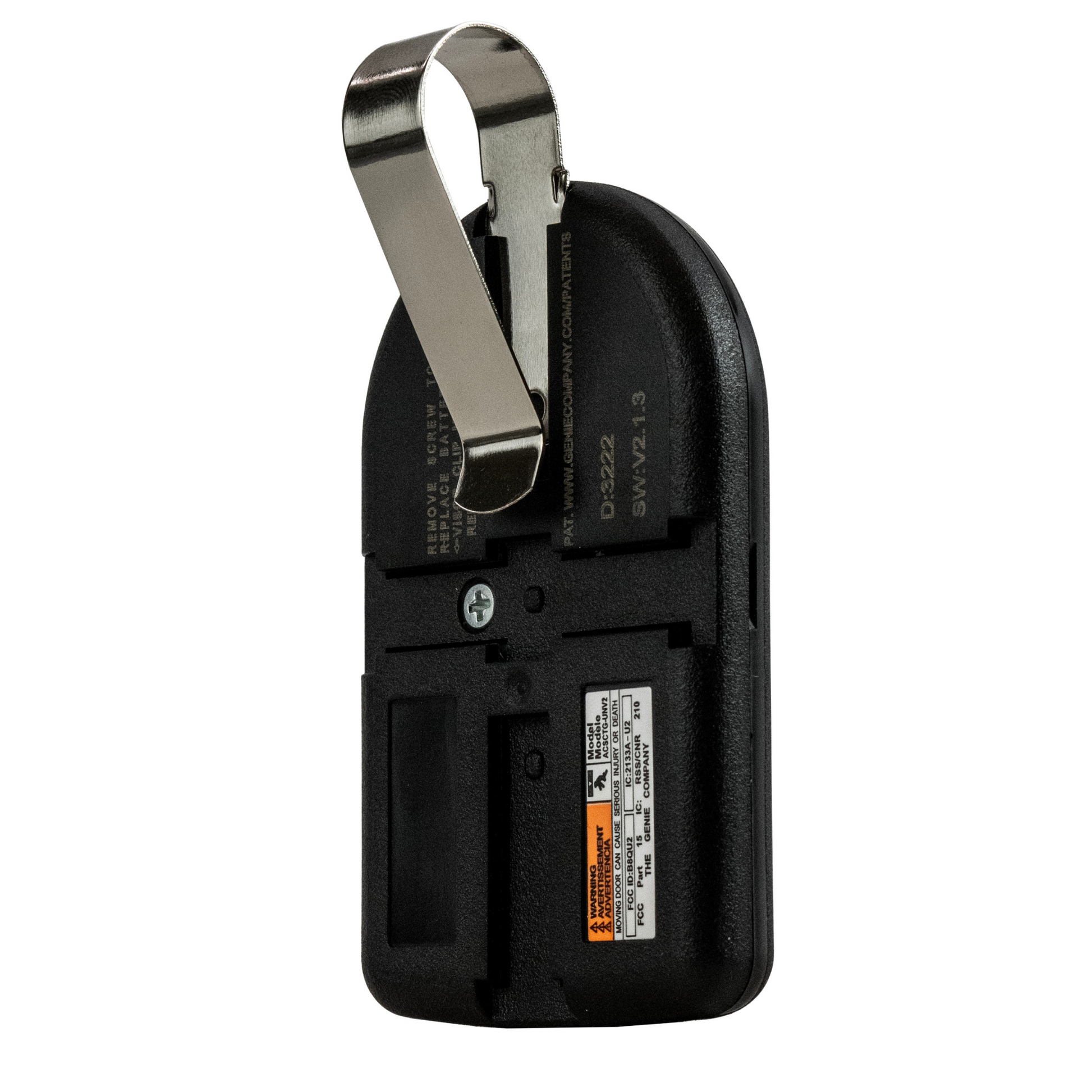 Two Button Universal Garage Door Opener Remote- Back view