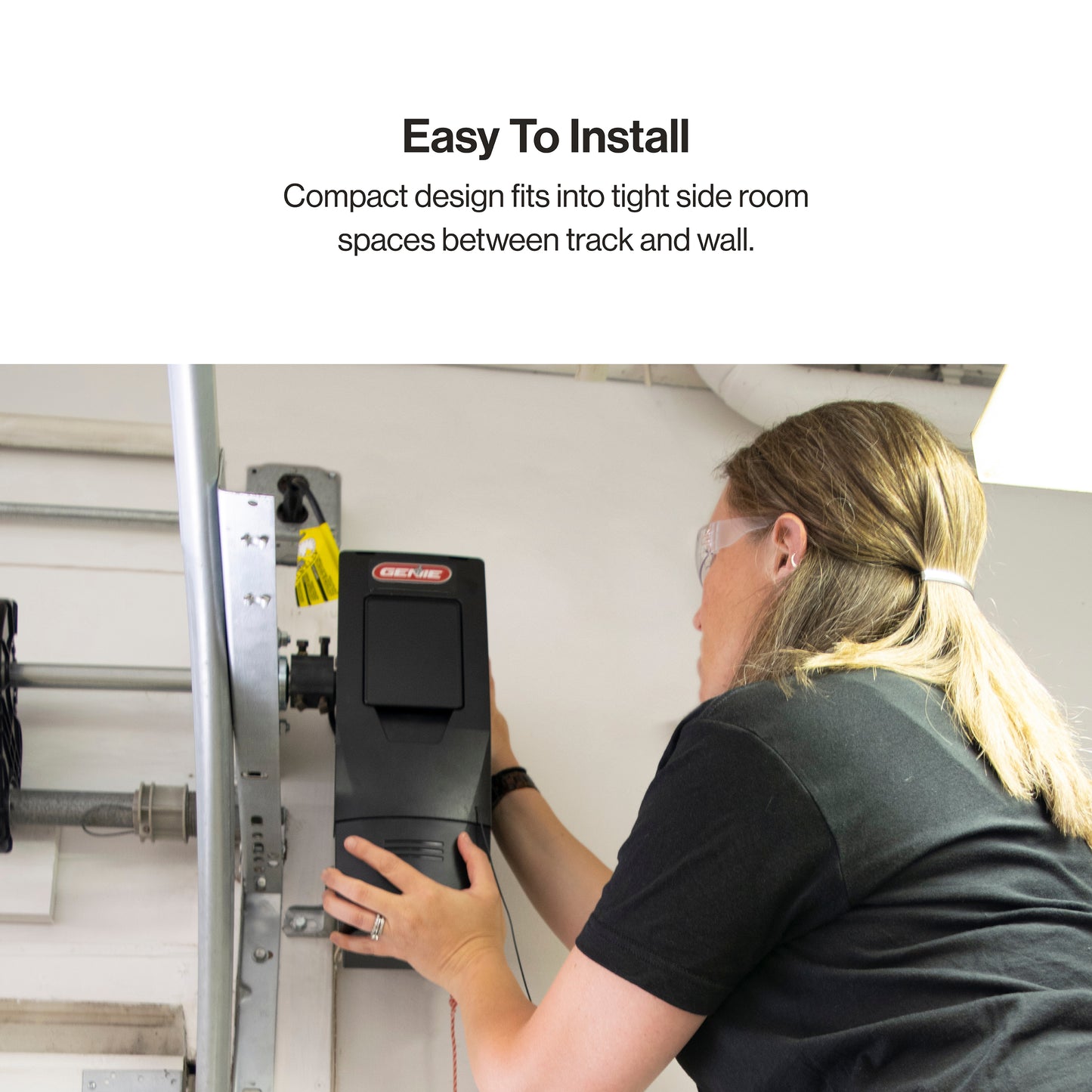 Easy to install compact design wall mount garage door opener