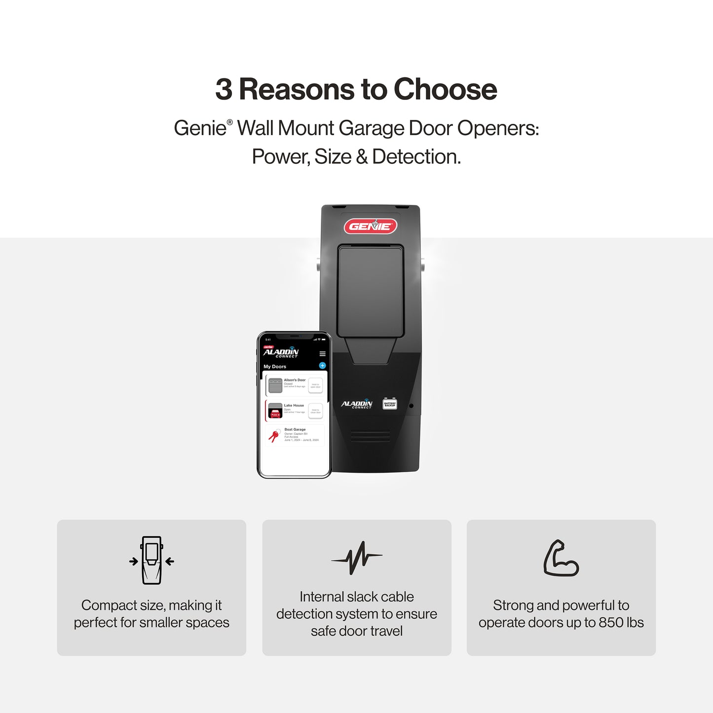 3 reasons to choose the Genie wallmount garage door openers
