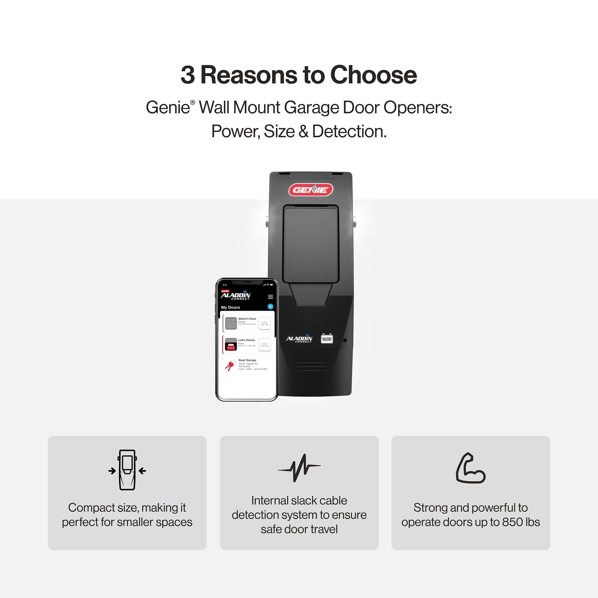 3 reasons to choose the Genie wallmount garage door openers