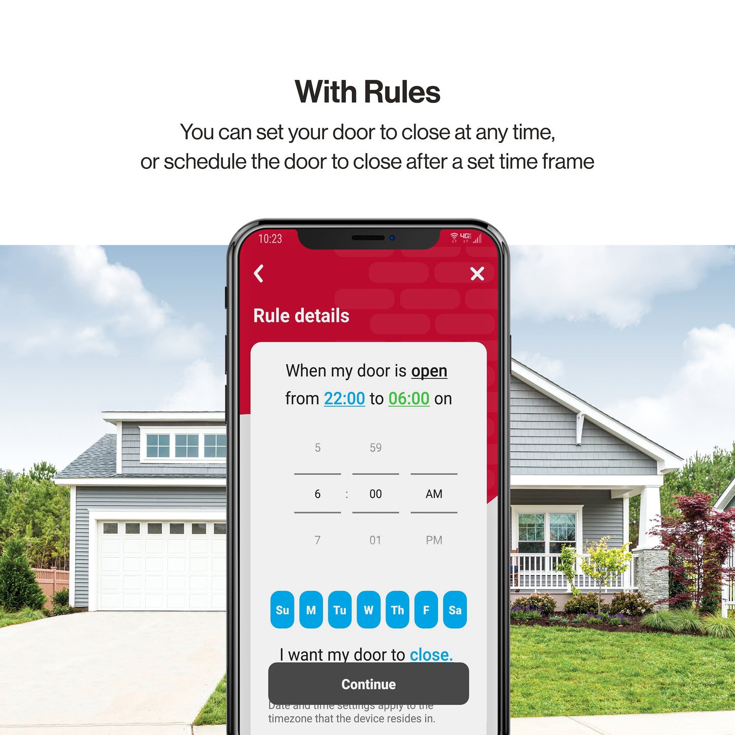 Set rules for your garage door opener