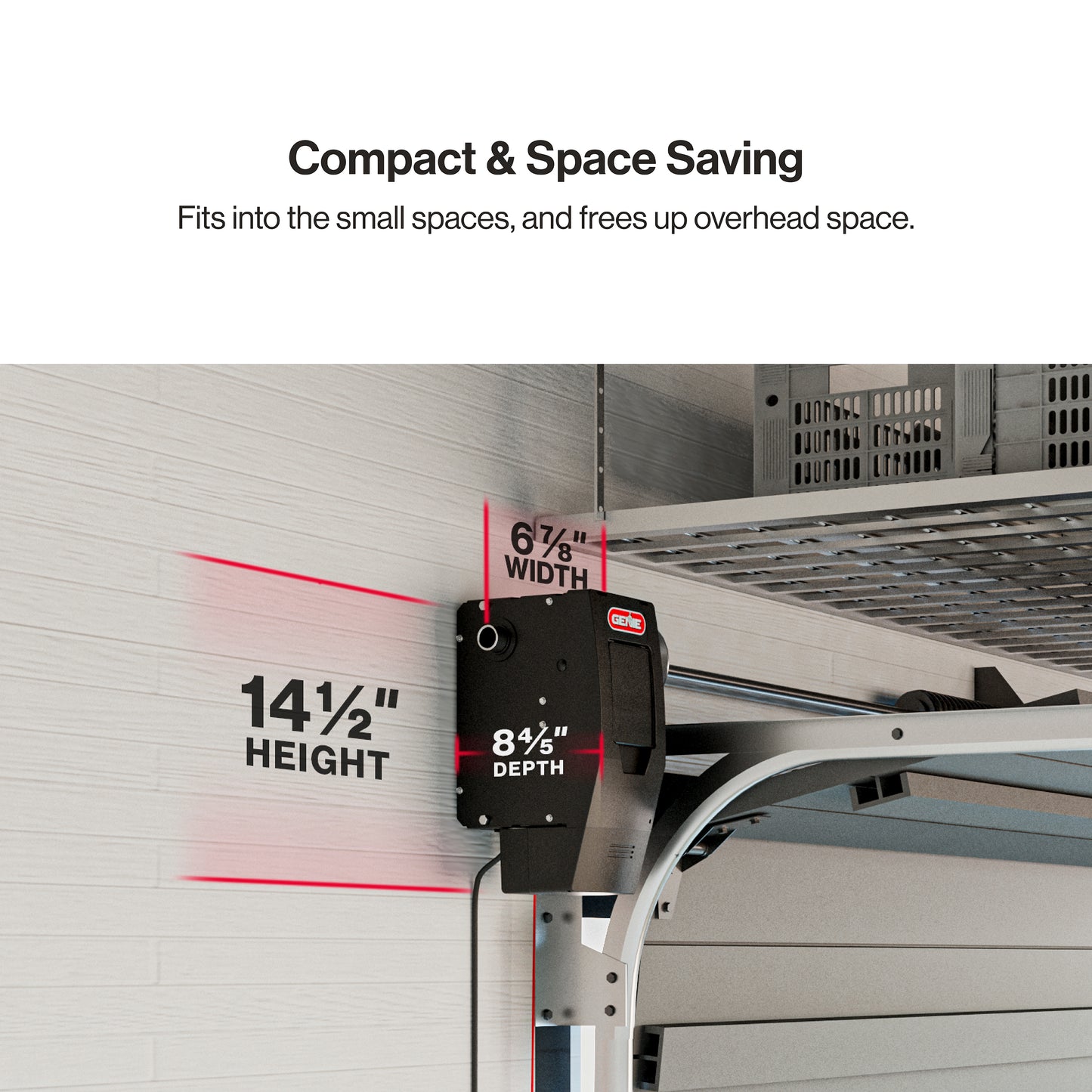 Compact and space saving fits into the small spaces_wall mount garage door opener