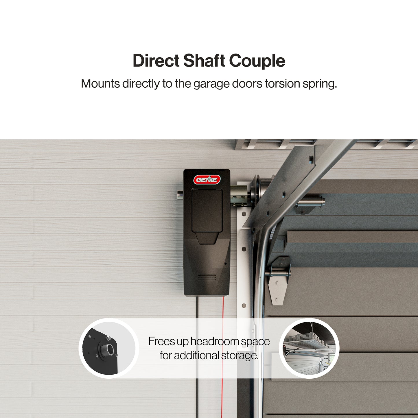 Direct couple shaft_mounts directly to garage doors torsion springs