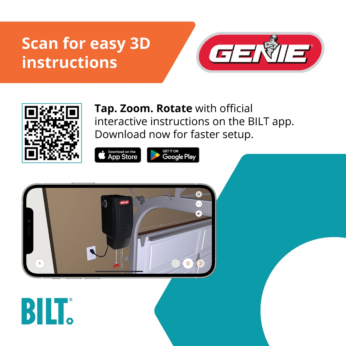 6172H-B Wall Mount Smart Garage Door Opener With Battery Backup