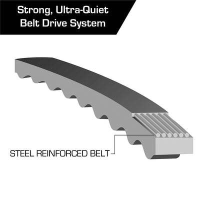 Strong belt drive system on the Stealth 500 Essentials Ultra-Quiet Belt Drive Garage Door Opener