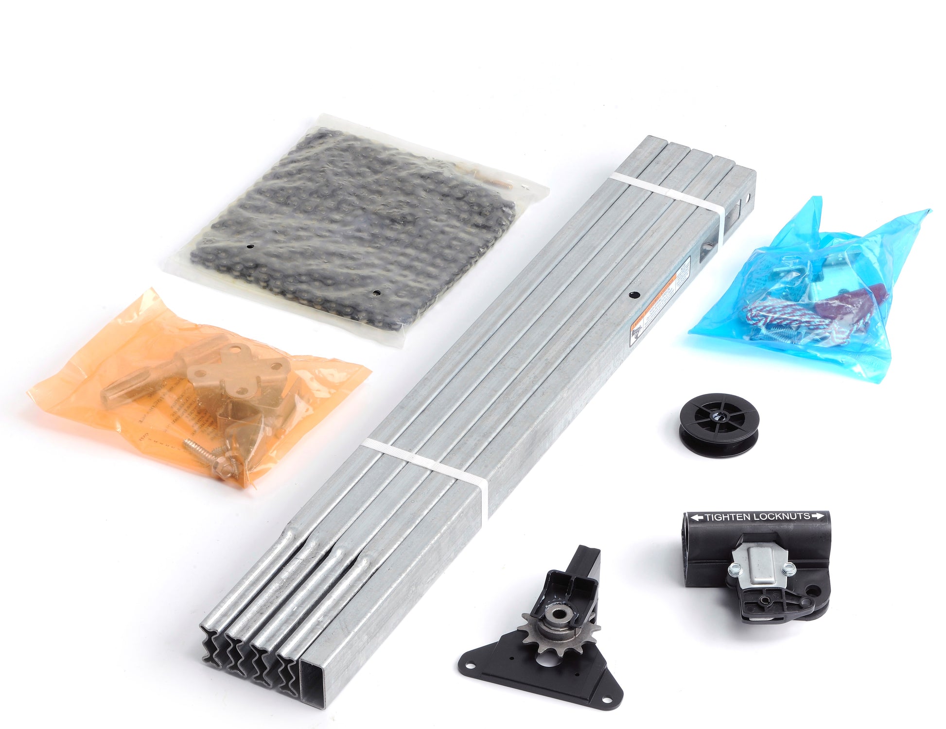 Replacement chain rail for Genie Garage Door openers that use a tube style 5 piece rail