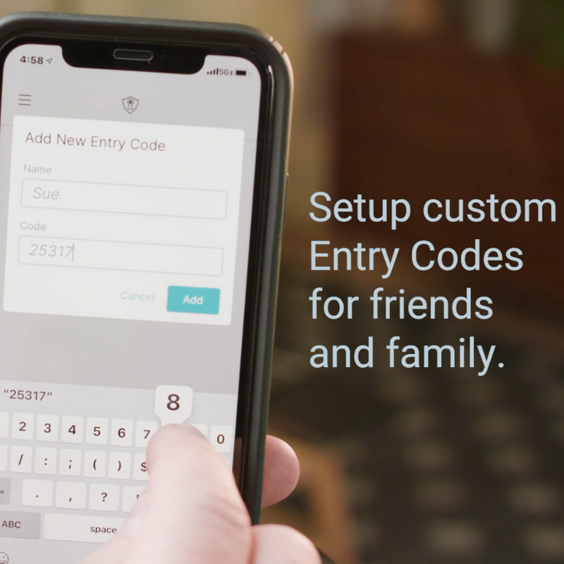 BenchSentry App phone screen showing notification of package delivery into porch box
