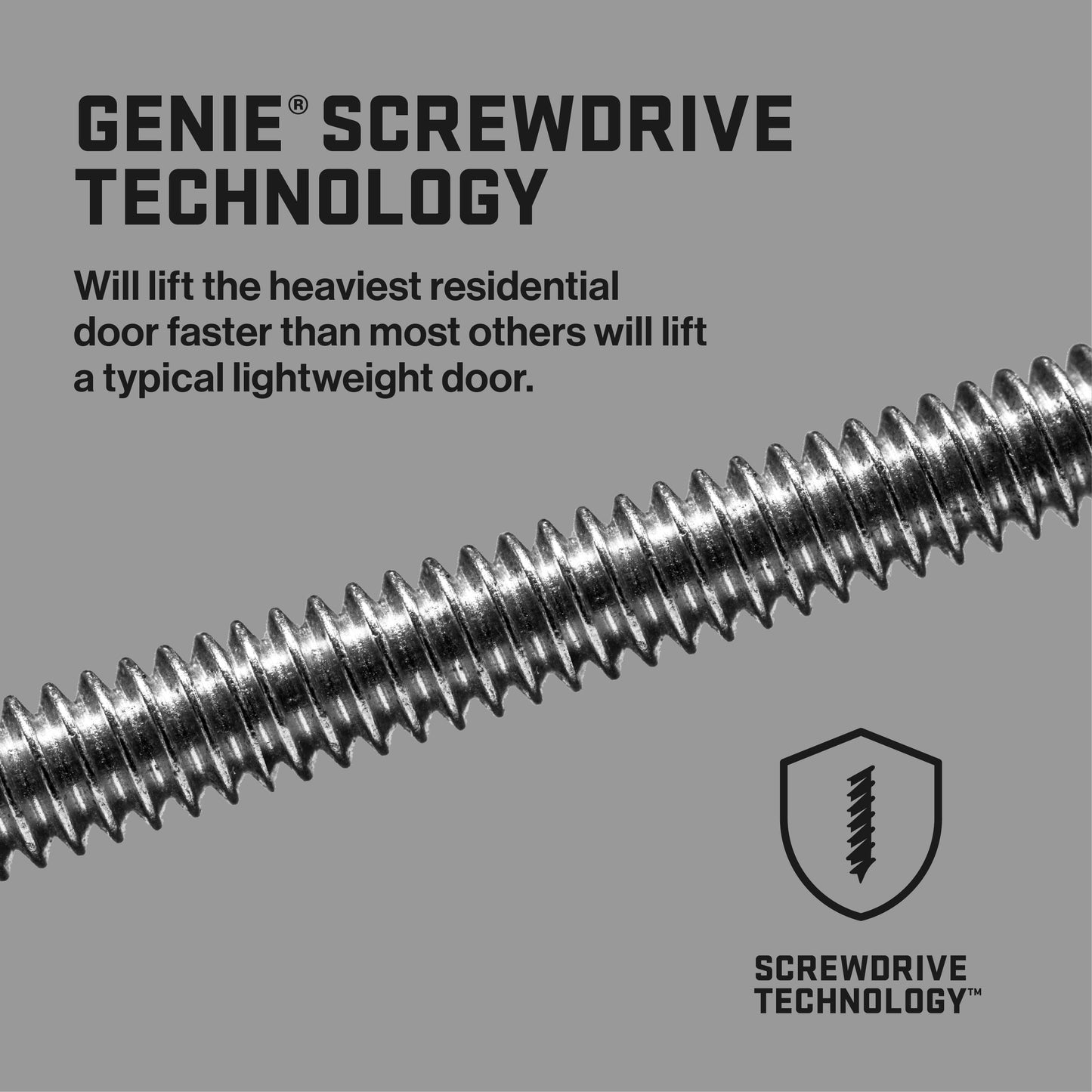 Genie screwdrive technology will lift heavy garage doors