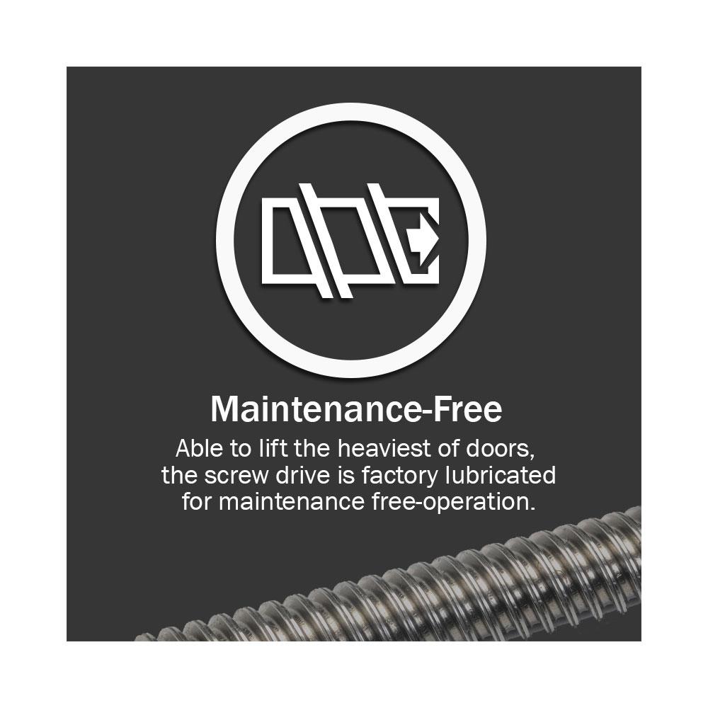 Maintenance free screw drive garage door opener