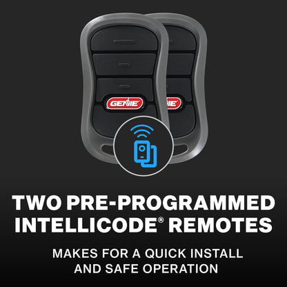 Two preprogrammed remotes makes for a quick garage door opener installation 