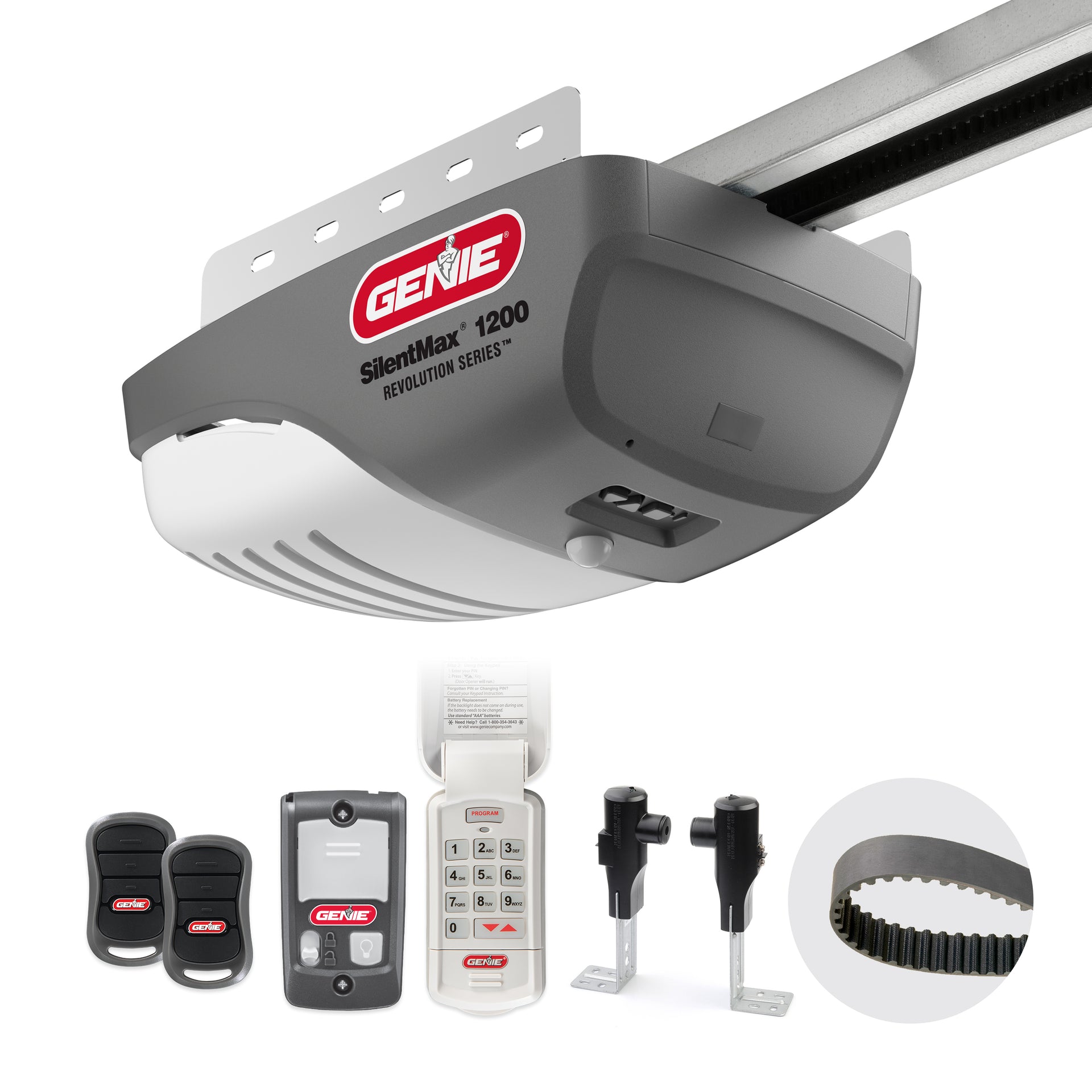 SilentMax1200 Ultra-Quiet Belt Drive Garage Door Opener + Added