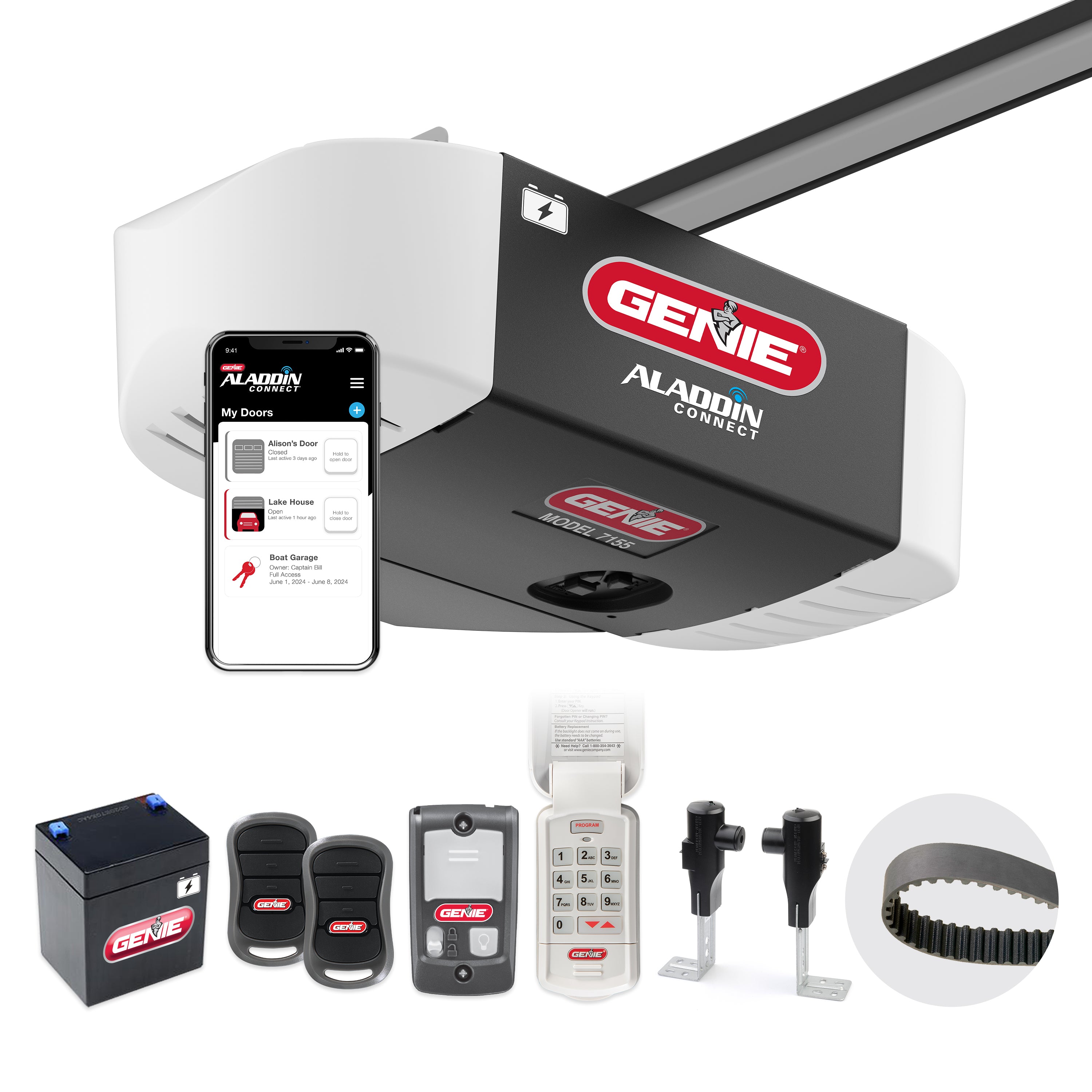 Genie StealthDrive Connect 7155-TKV opener and accessories