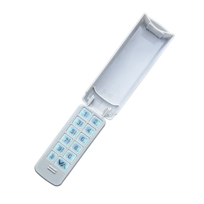 A white flip phone keypad cover or replacement keypad shell shown open against a plain white background.