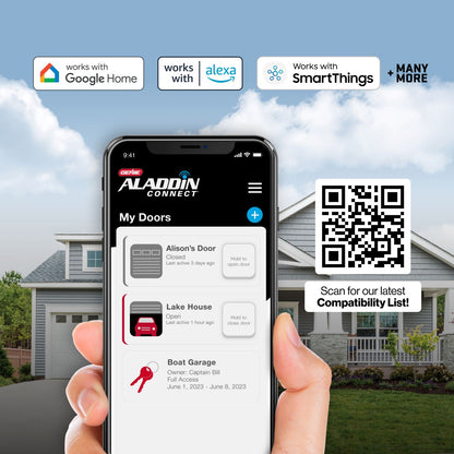 Aladdin Connect Smart garage door openers work with many smart home partners