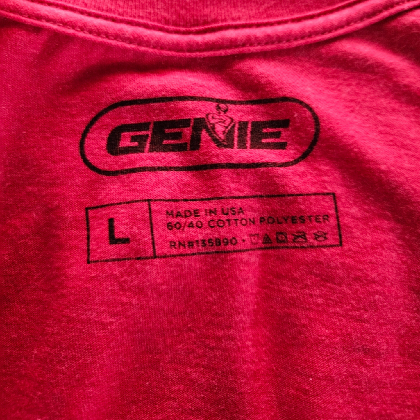 Red Heather Long Sleeve GenieMan Tshirt_Tag