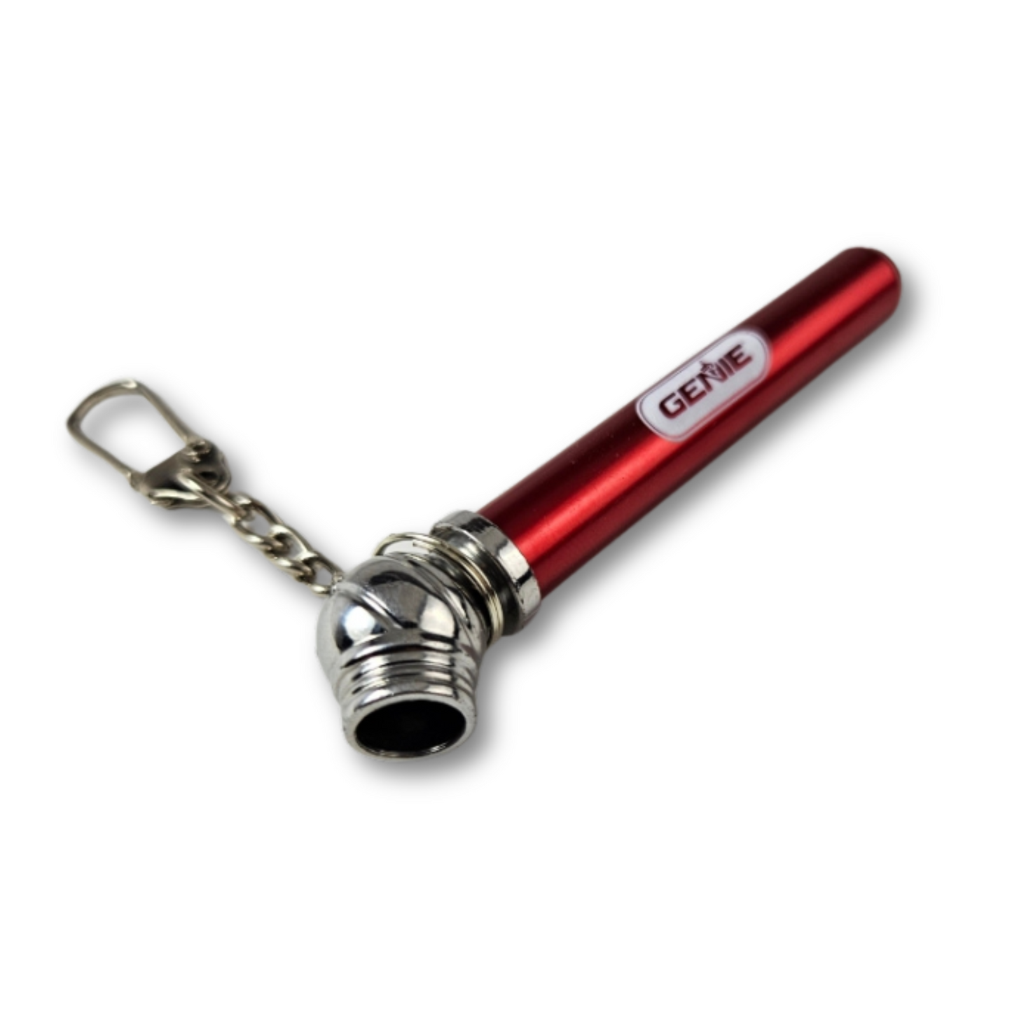 Mini tire gauge with Genie logo and keychain