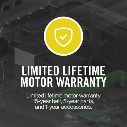 Limited lifetime motor warranty for Genie belt drive garage door openers