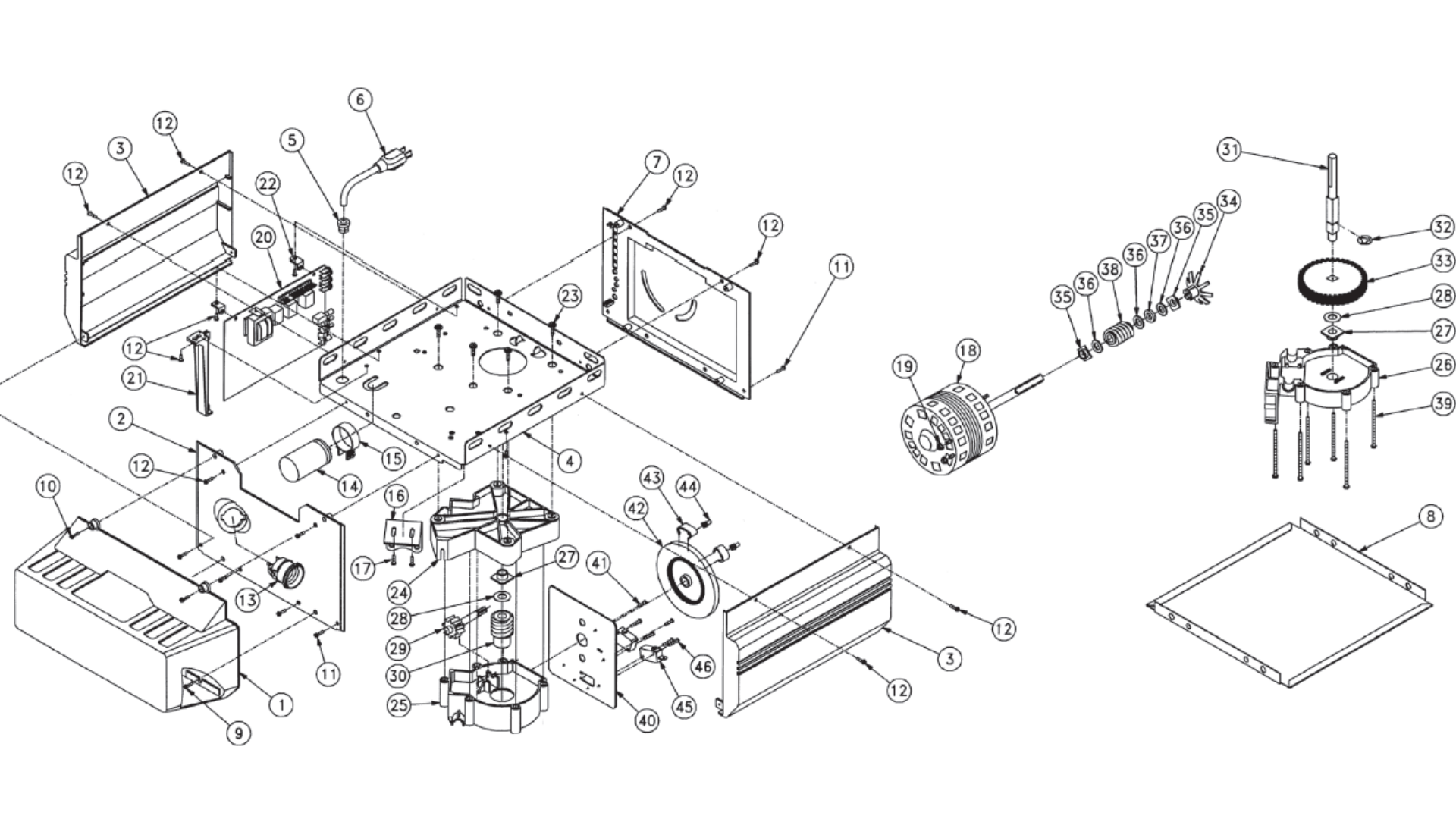 Genie ProMax diagram of replacement parts - Powerhead
