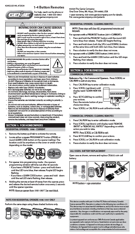 G3BT-R 3-Button Remote