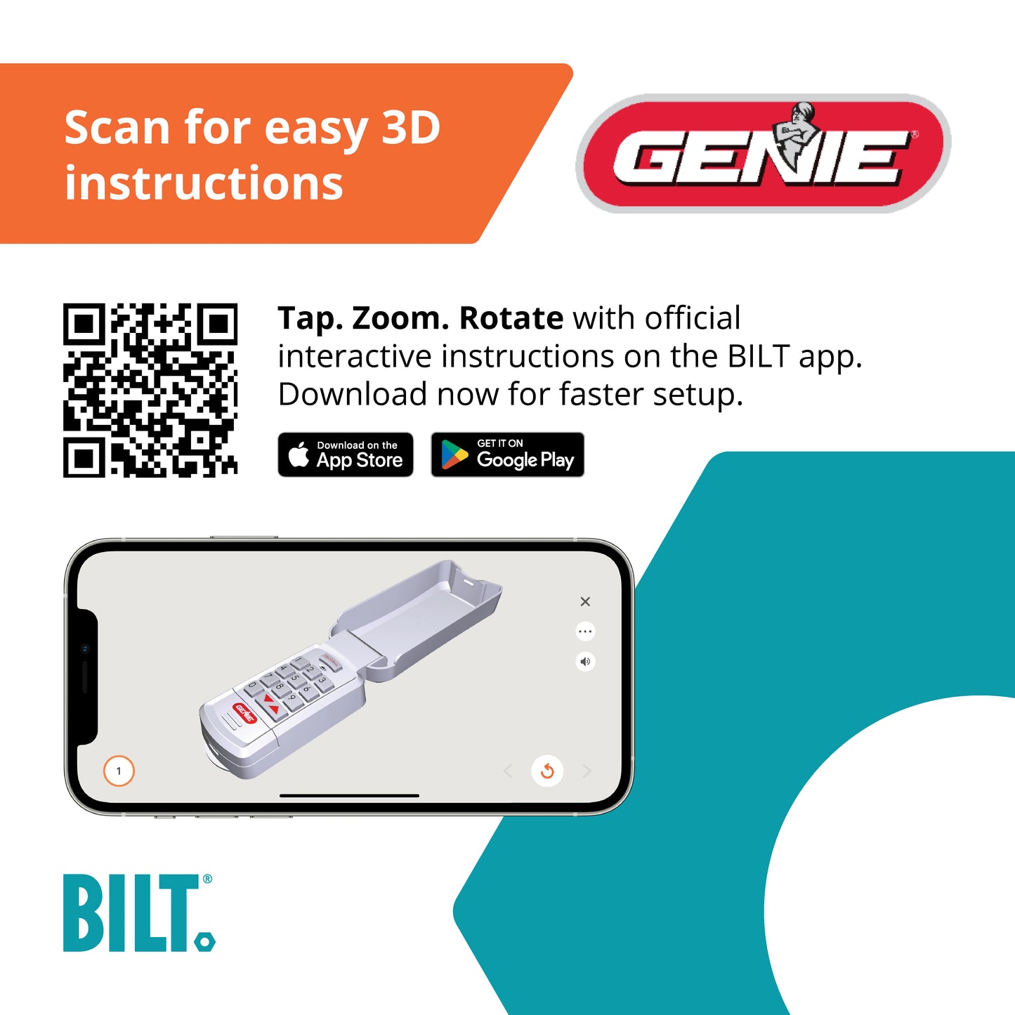 Wireless Keypad_QR Code scan for BILT app instructions