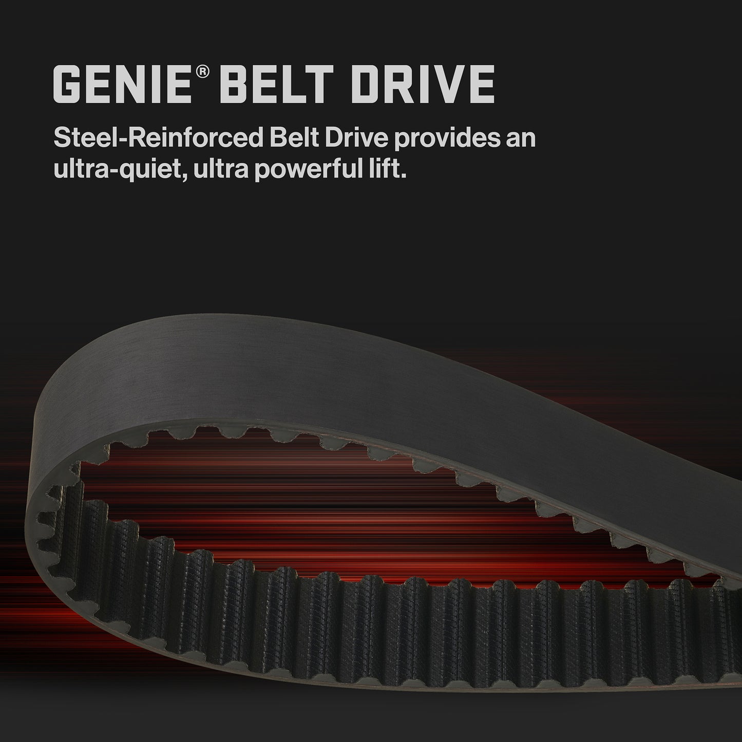 The QuietLift Connect smart garage door opener has a steel reinforced belt drive providing ultra quiet operation