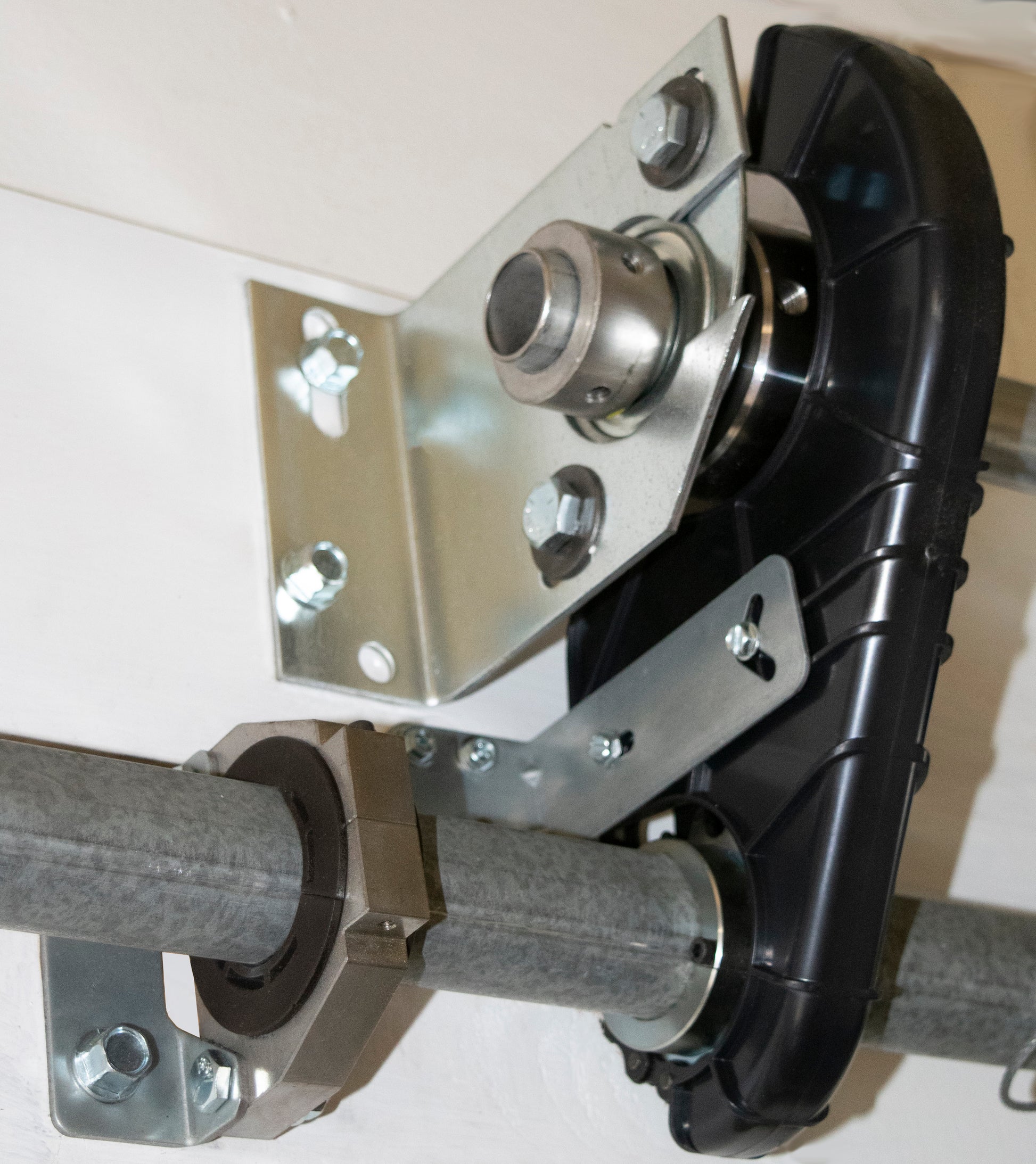 41032R TorqueMaster Adapter Kit for Genie Wall Mount Garage Door Openers installed