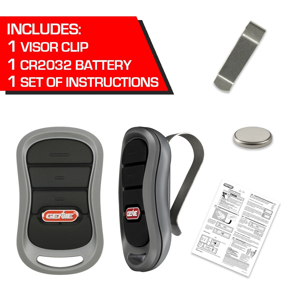 Garage Door Opener Remote CR2032 3V Lithium Battery