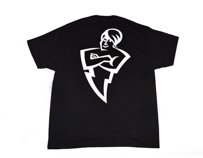 Genie Short-Sleeve Black Crewneck T-Shirt (Large Front Logo)