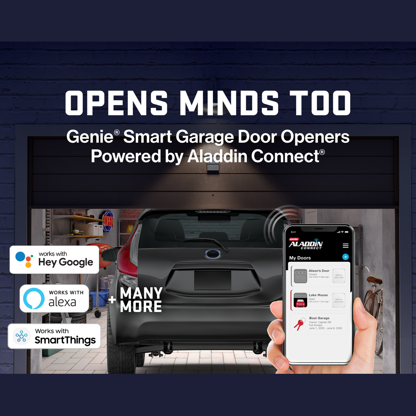 Genie Smart Garage Door Openers powered by Aladdin Connect